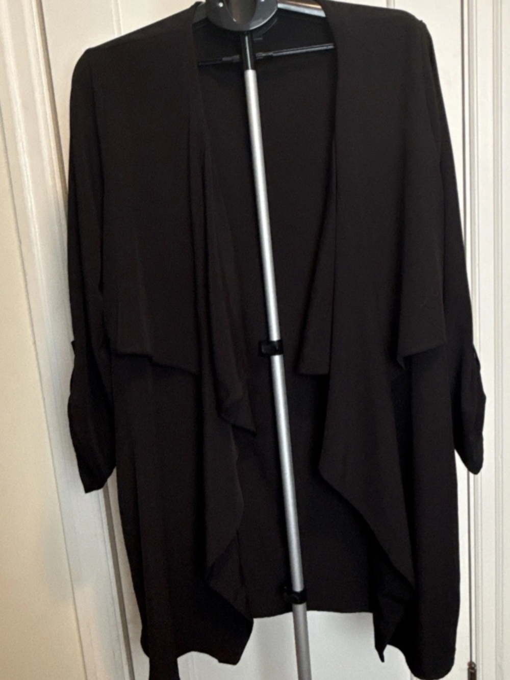 Forever 21 Black Draped Open-Front Cardigan